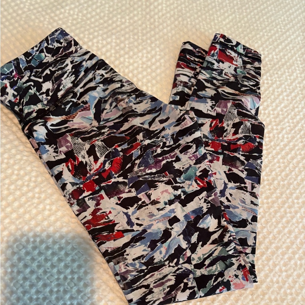 LULULEMON WUNDER UNDER CULTURE CLASH FITTED FULL LENGTH BOTTOMS SIZE 6